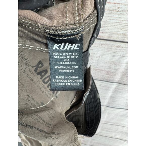 Kuhl Radikl Hybrid Hiking Pants Mens 34x30 Brown Gray Stretch 5 Pocket - Picture 10 of 13